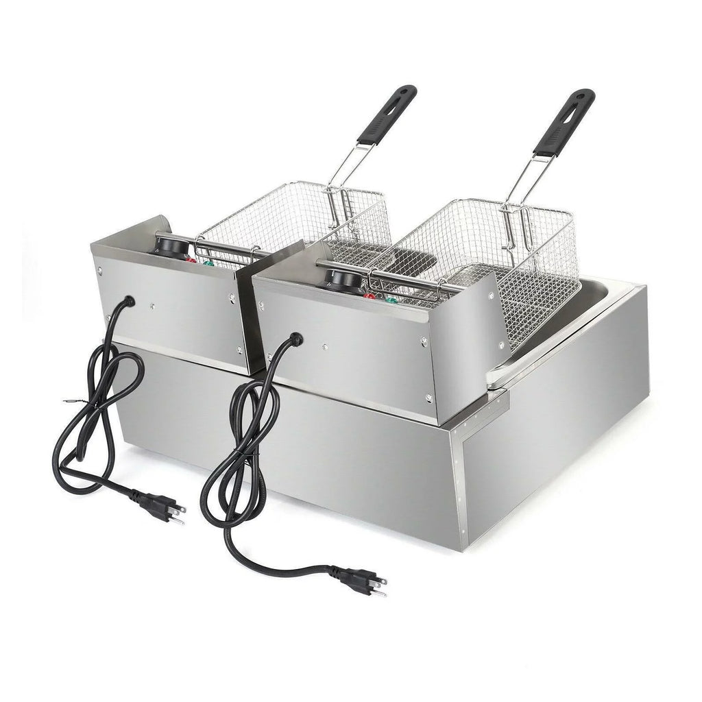 5000W 12L Stainless Steel Electric Deep Fryer with 2 Fry Baskets Z54250