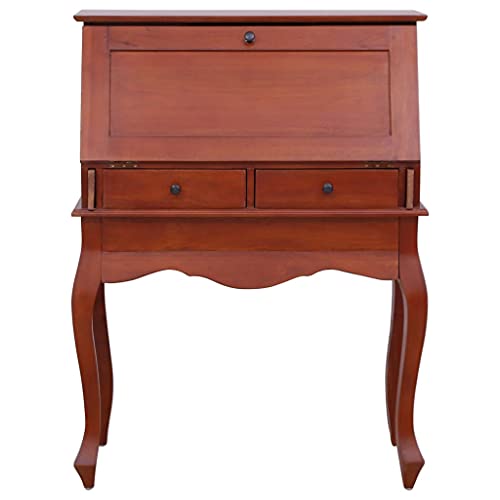 Brown Solid Wood Secretary Desk with Flip Top P386285