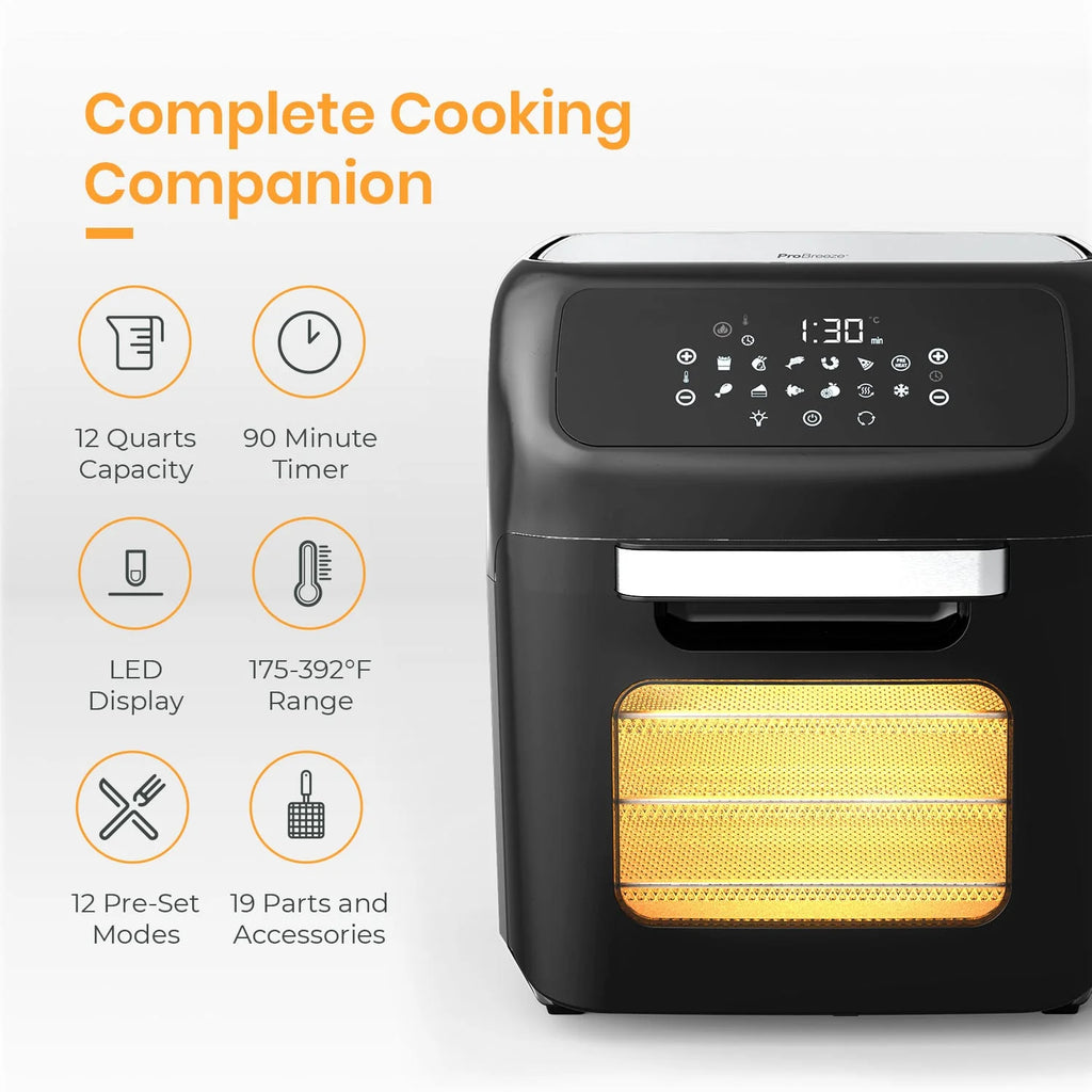 12.7 Quarts Large Air Fryer Toaster Oven with 19 Accessories X622744