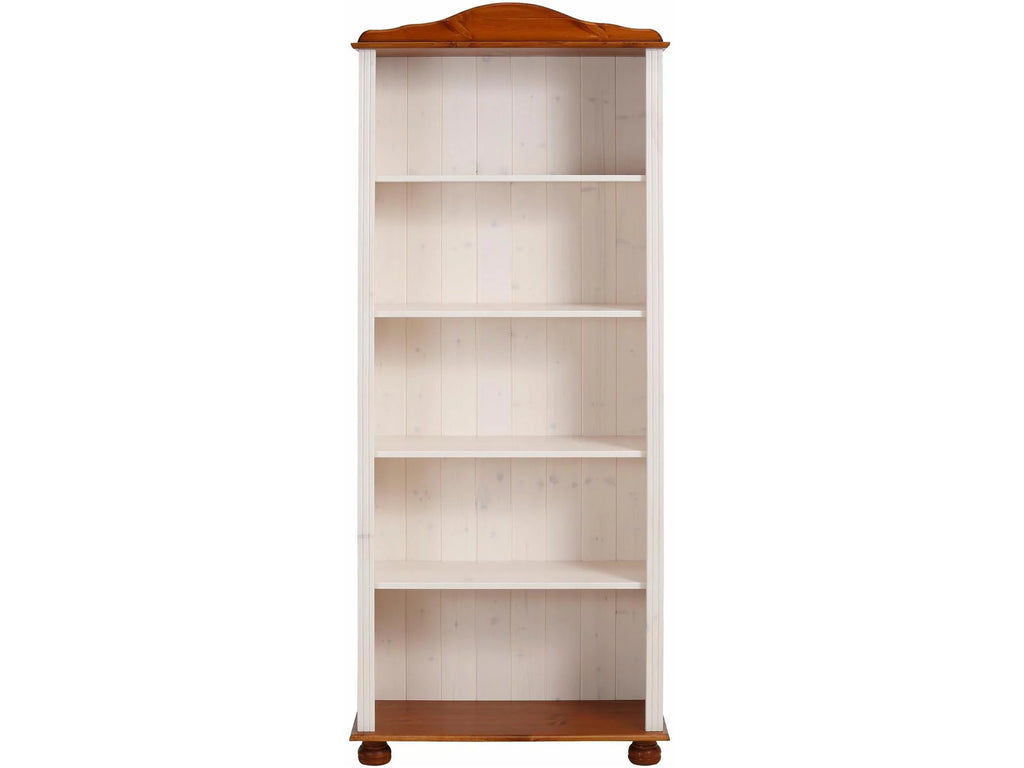 5 Shelf Open Bookcase, White and Honey Z697