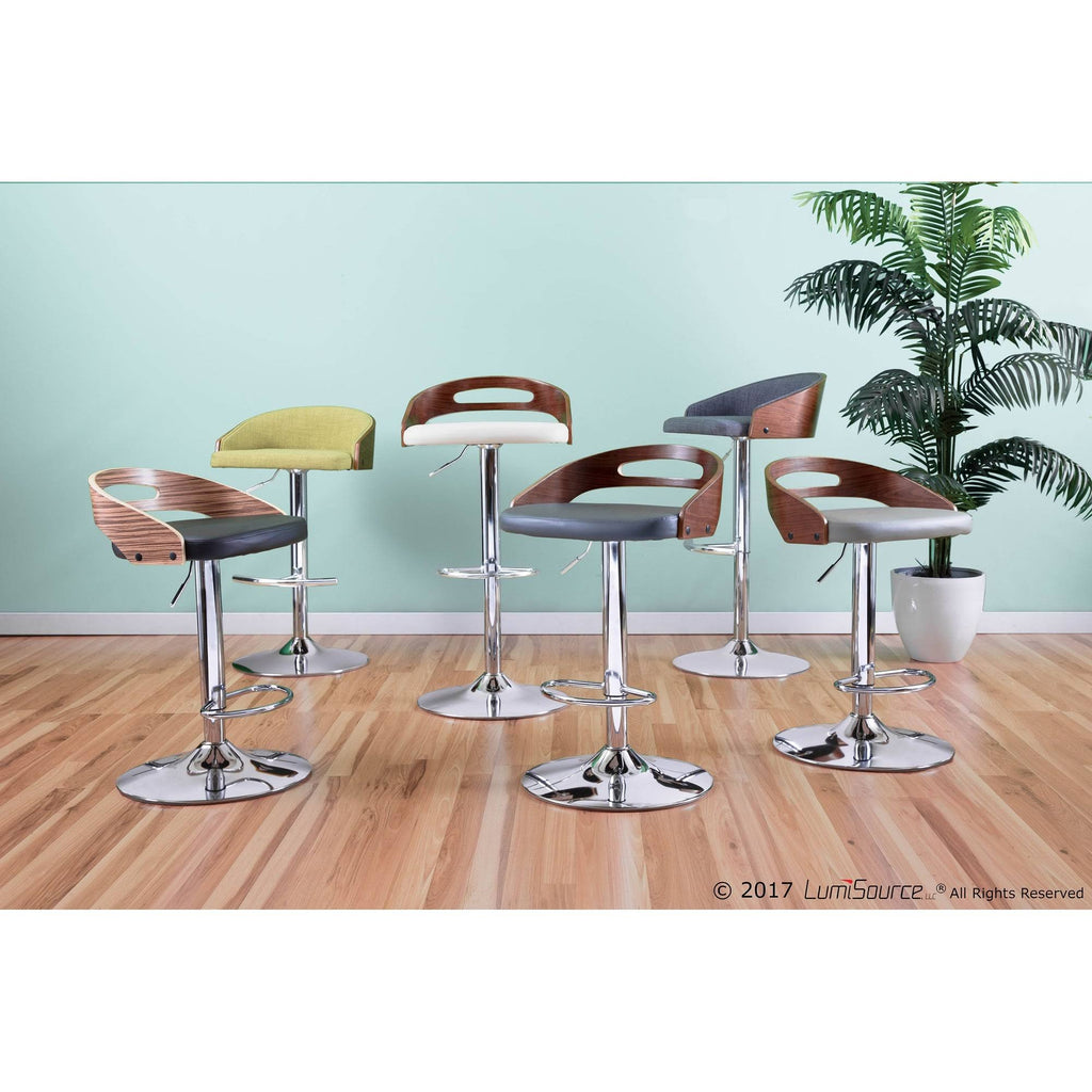Chrome Natural Wood Cream PU Barstool T55250