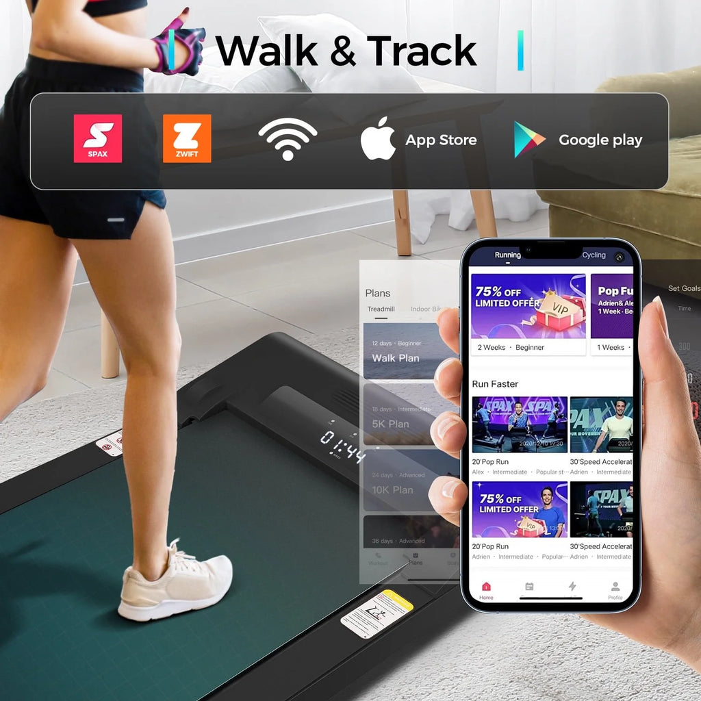 2.5HP Slim Compact Under Desk Treadmill with LED Display R8052