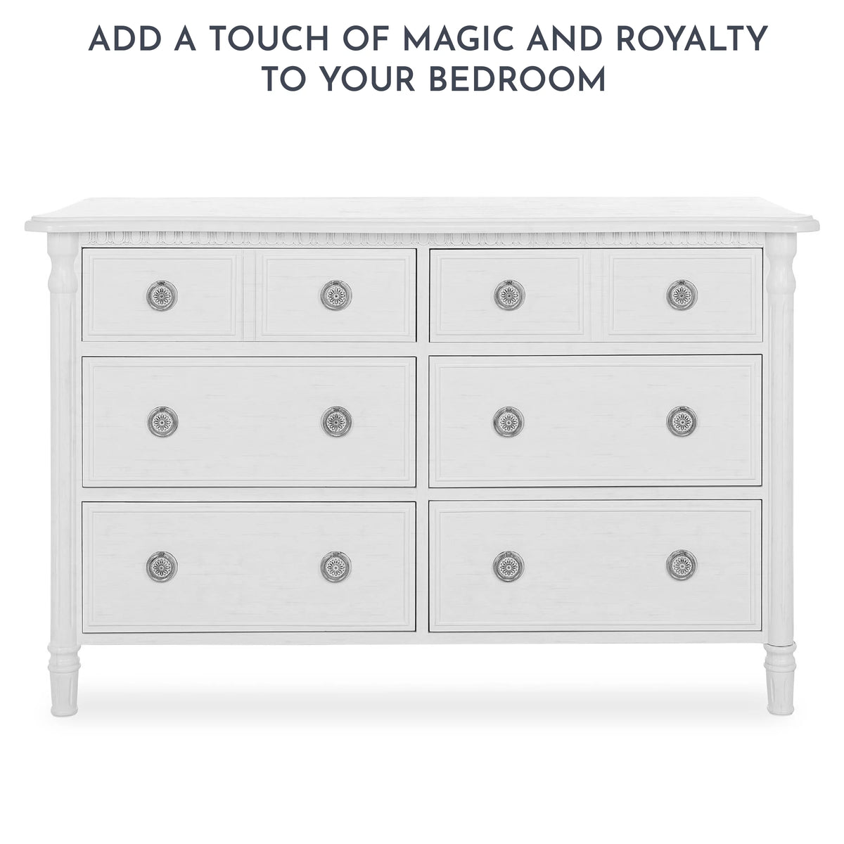 White 6 Drawer Double Dresser J618