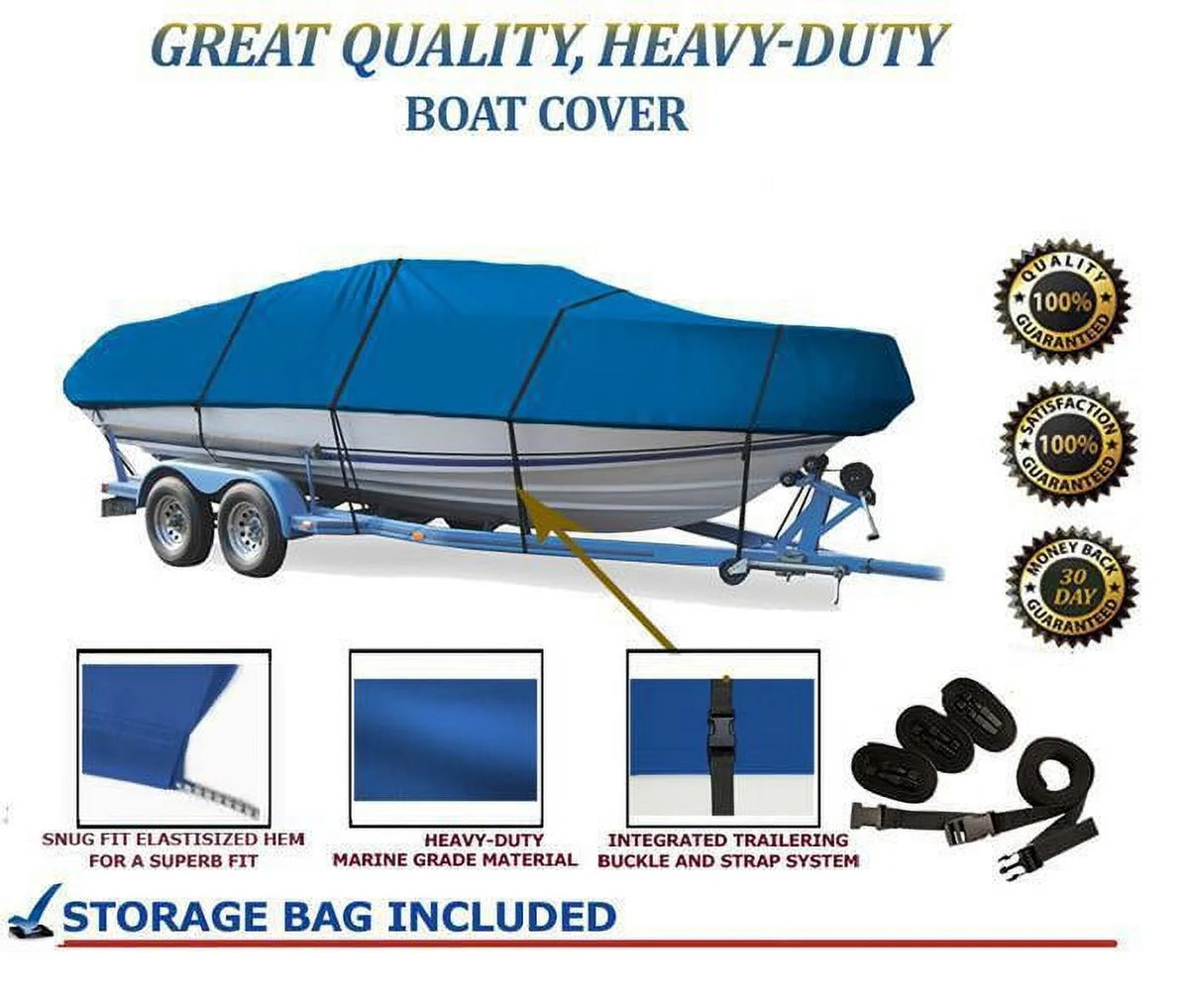 Blue Boat Cover for Crestliner Crusader 190 O/B G282825