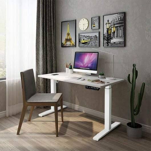 Adjustable Electric Stand Up Desk Frame White O519836