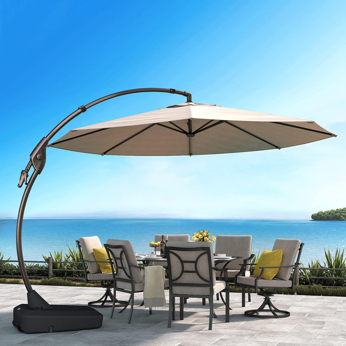11 FT Curvy Aluminum Offset Cantilever Umbrella F89063