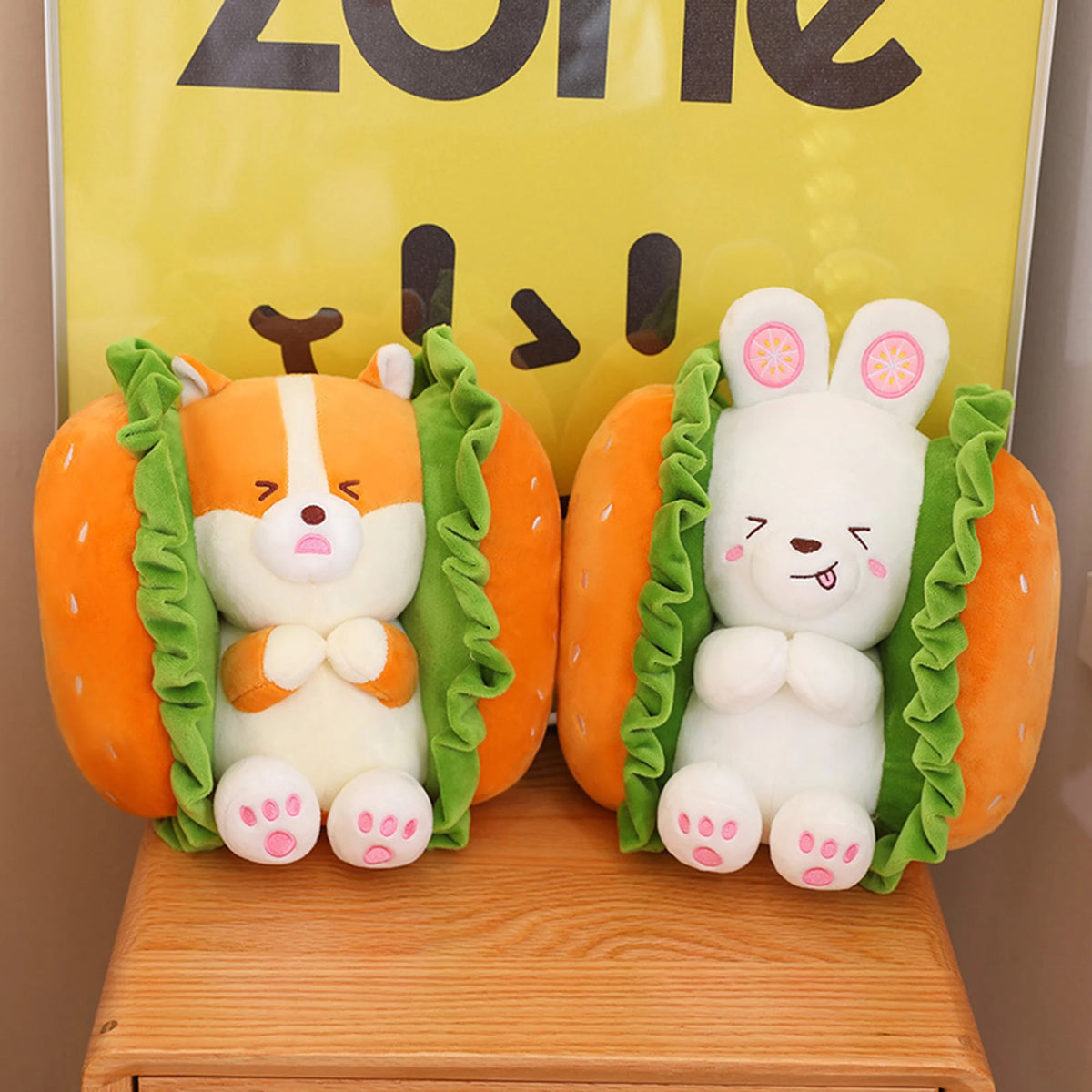 Fuzzy Hamburger Plush Toy T445978
