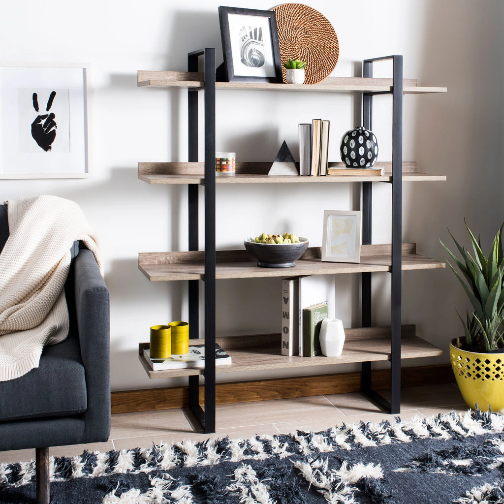 Oak Black 4 Tier Etagere K401