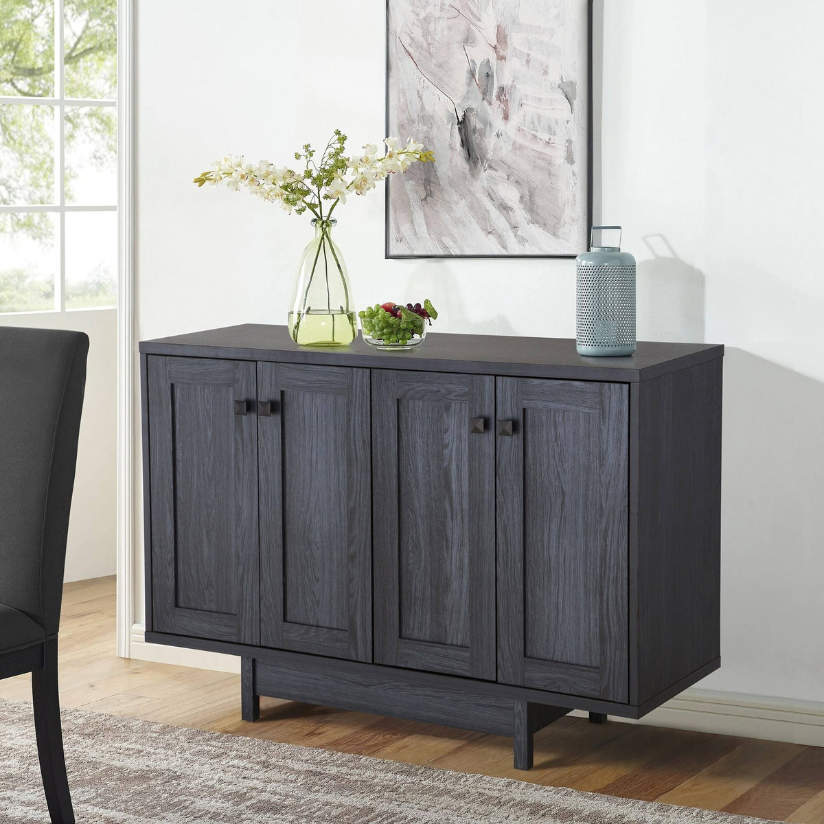 47x22W Distressed Grey Sideboard Storage Cabinet M7855