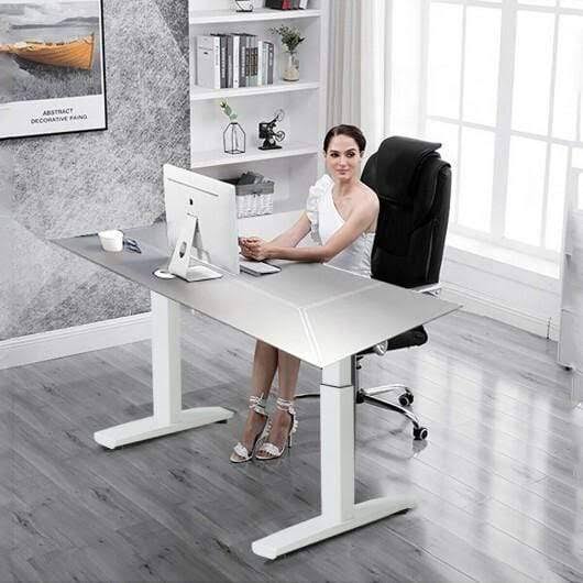 Adjustable Electric Stand Up Desk Frame White O519836