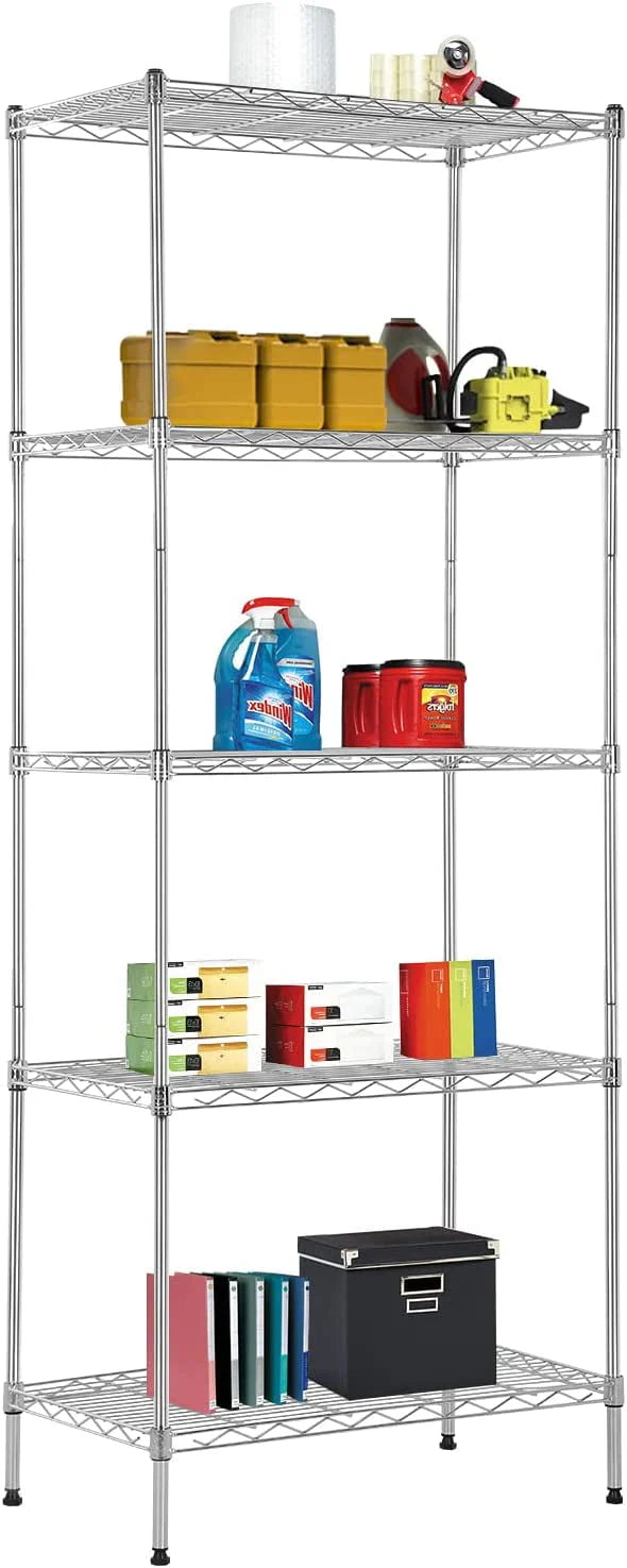 5-Shelf Black Metal Freestanding Shelves F763261