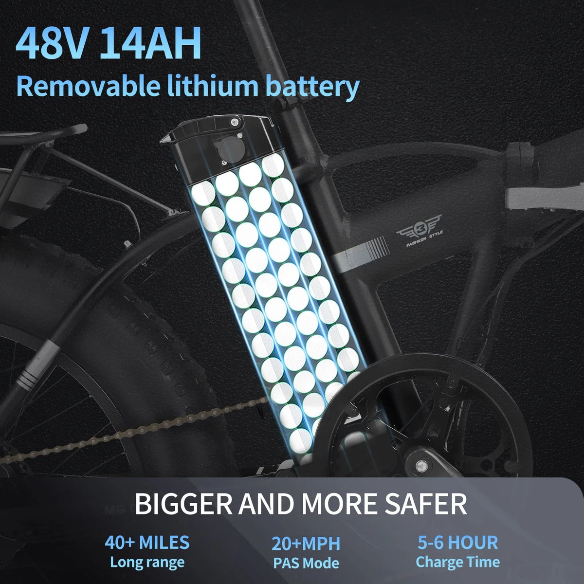 20 Fat Tire 750W 48V 14AH Foldable Electric Bike C14496