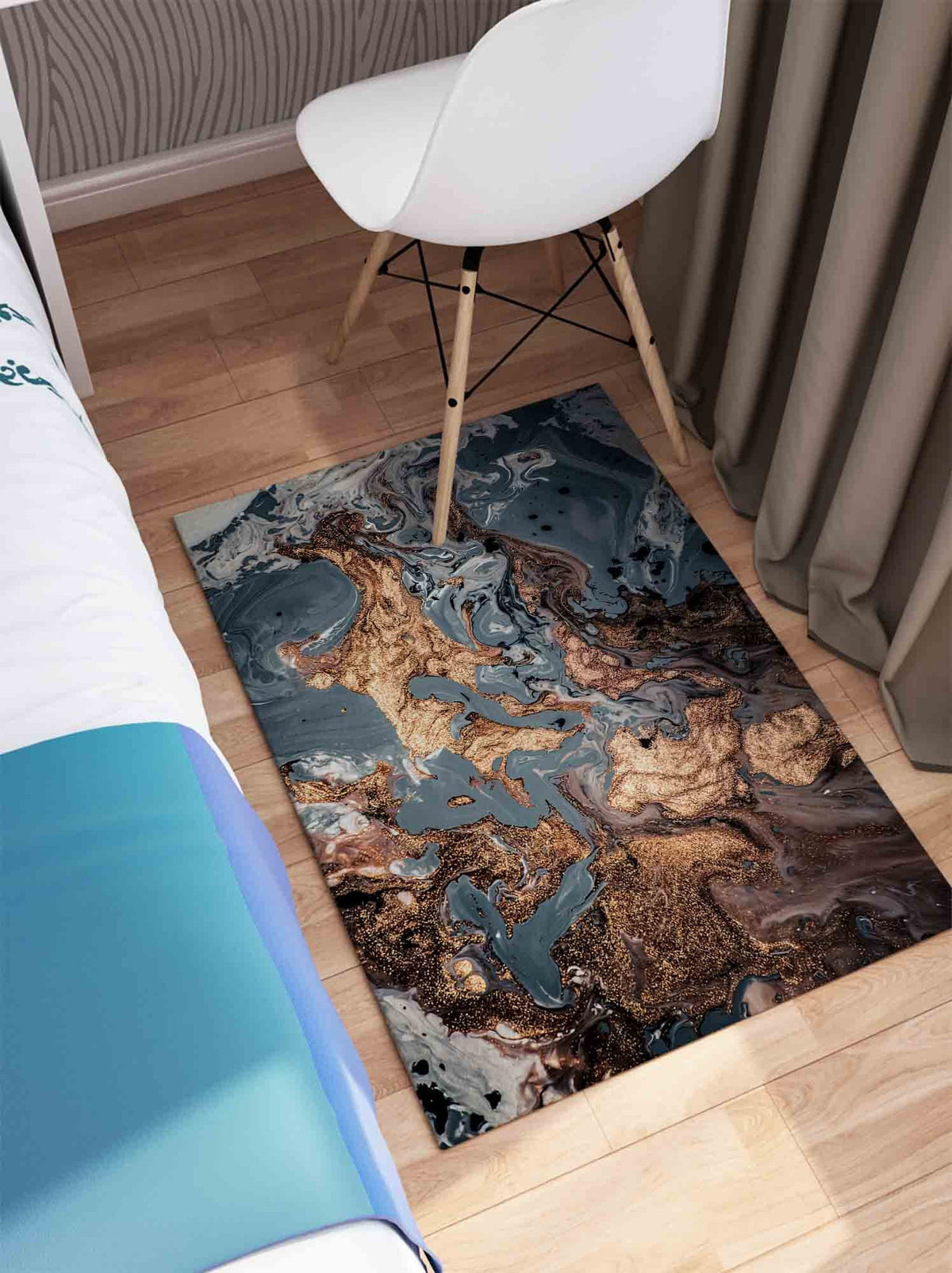 2'x3' Shimmery Marble Printed Rug C46880