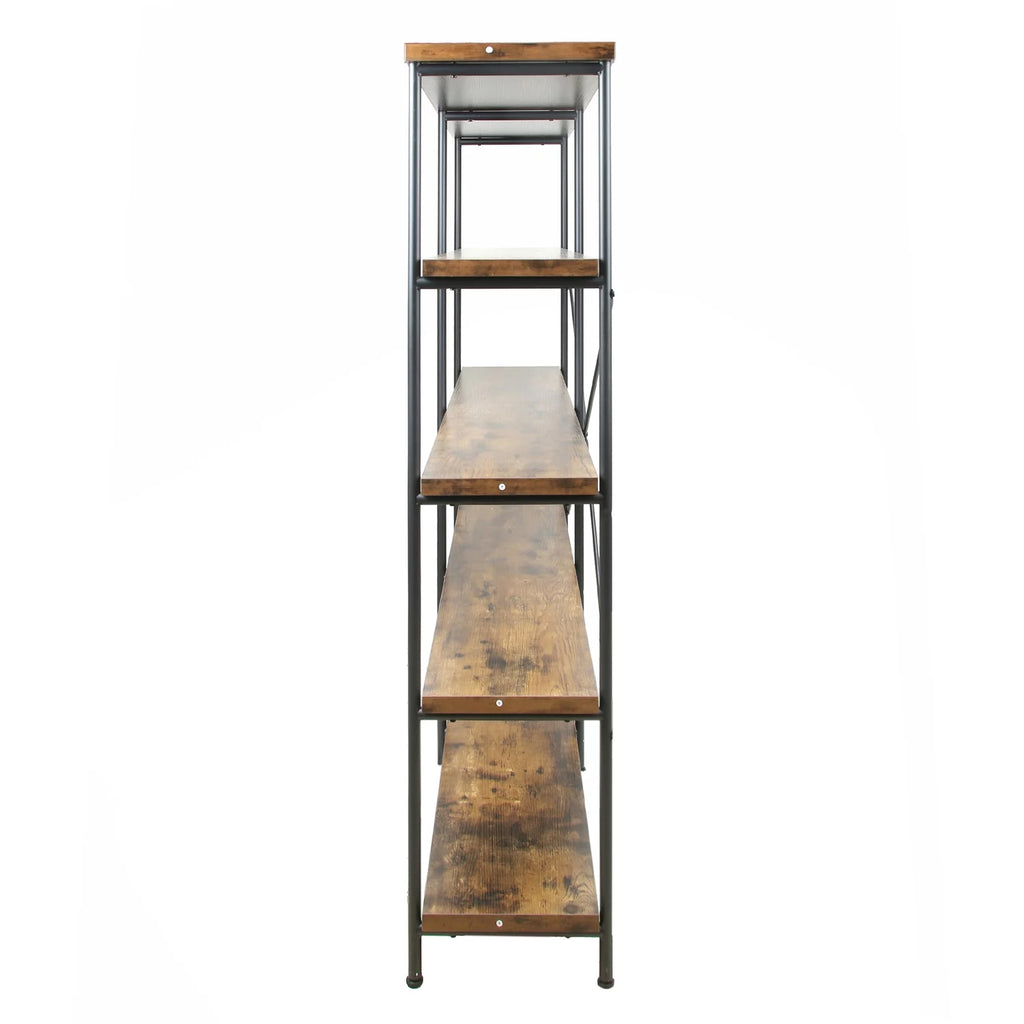 4-Shelf Metal and Wood Bookcase X298