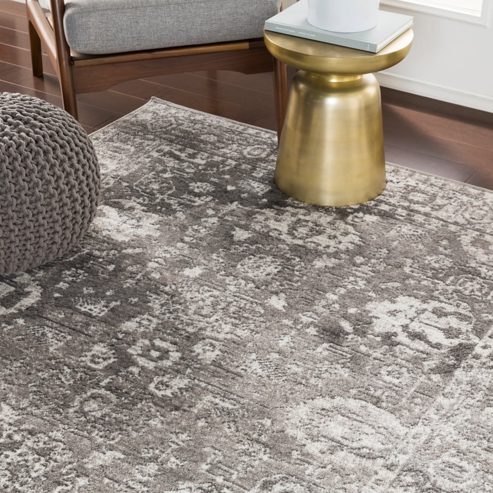 Charcoal Distressed Area Rug D746288