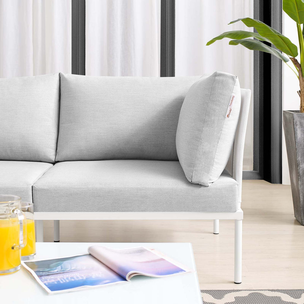 White Gray Aluminum Outdoor Loveseat T991918