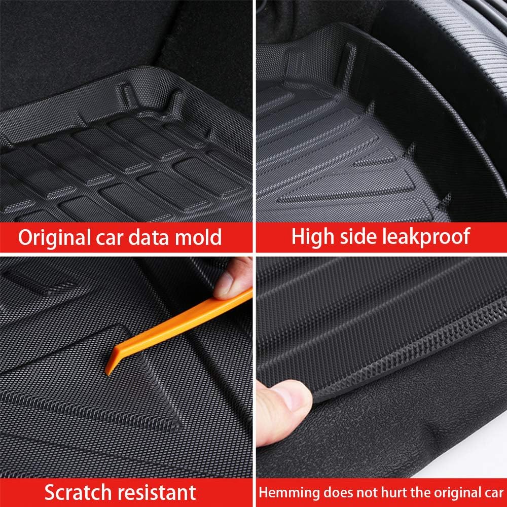 Black Pack of 2 Heavy Duty Rubber Trunk Liner Tray R588426