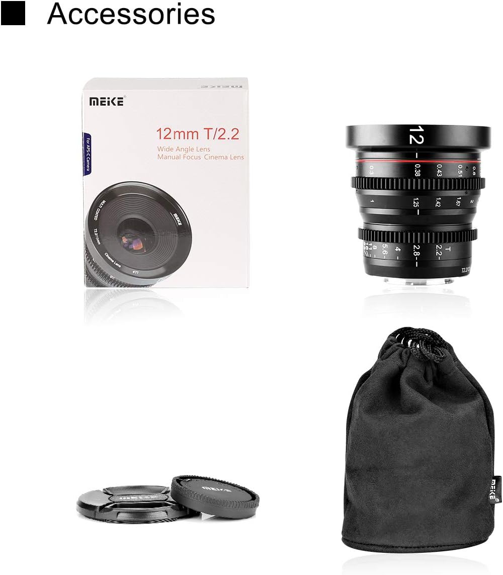 12mm T2.2 Manual Focus Wide Angle Cinema Lens for M43 Mount Cameras T153356