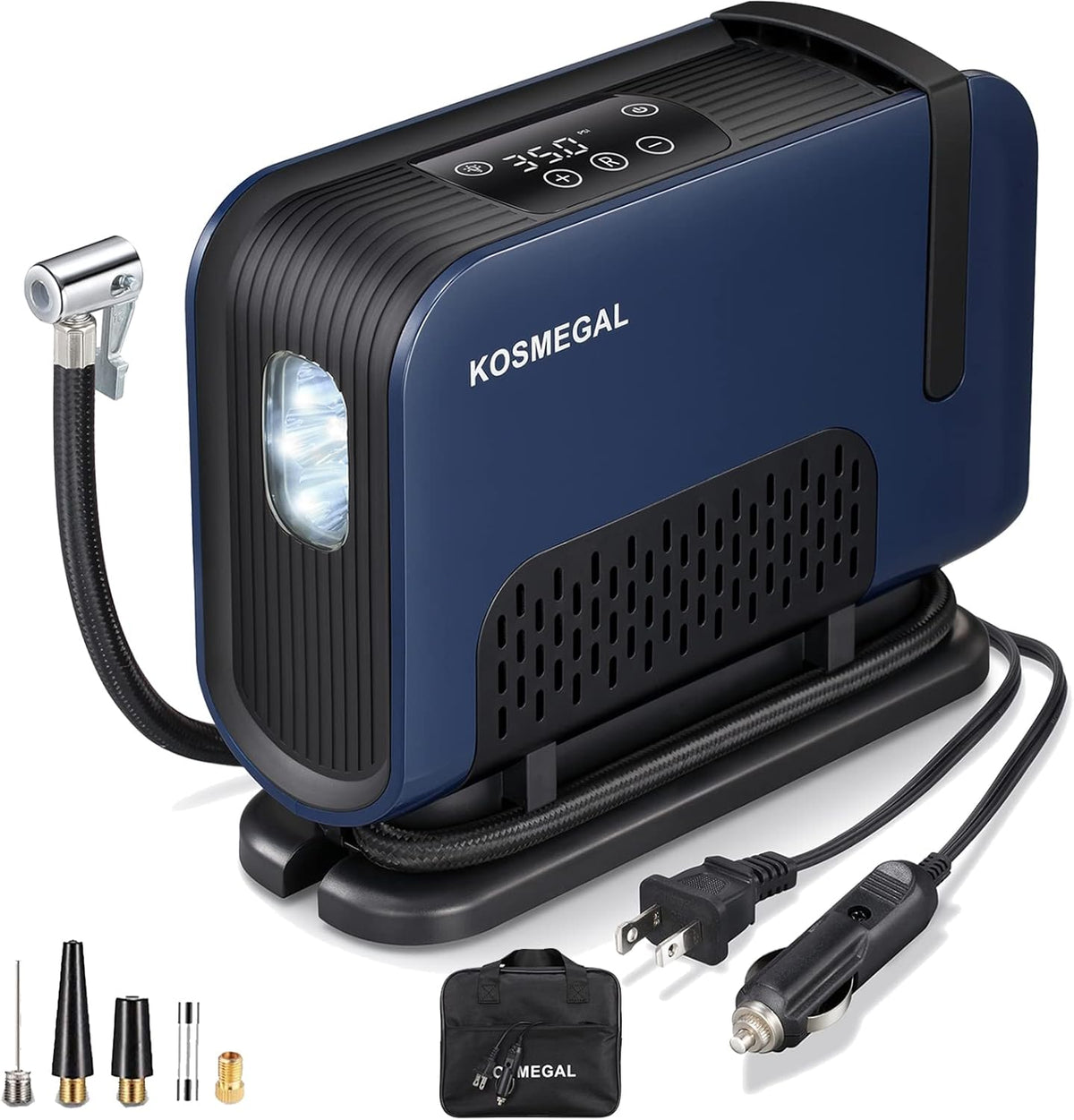Blue Portable Tire Inflator Air Compressor with Digital Pressure Gauge J322244