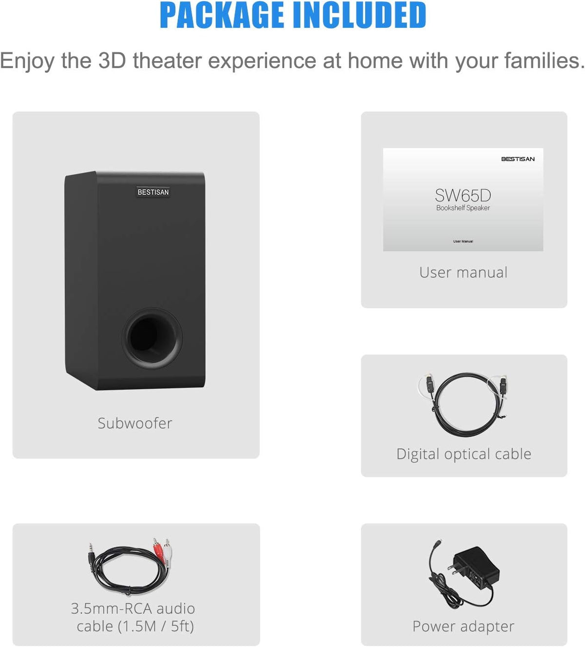 6.5'' Bluetooth Black Powered Subwoofer Y5379