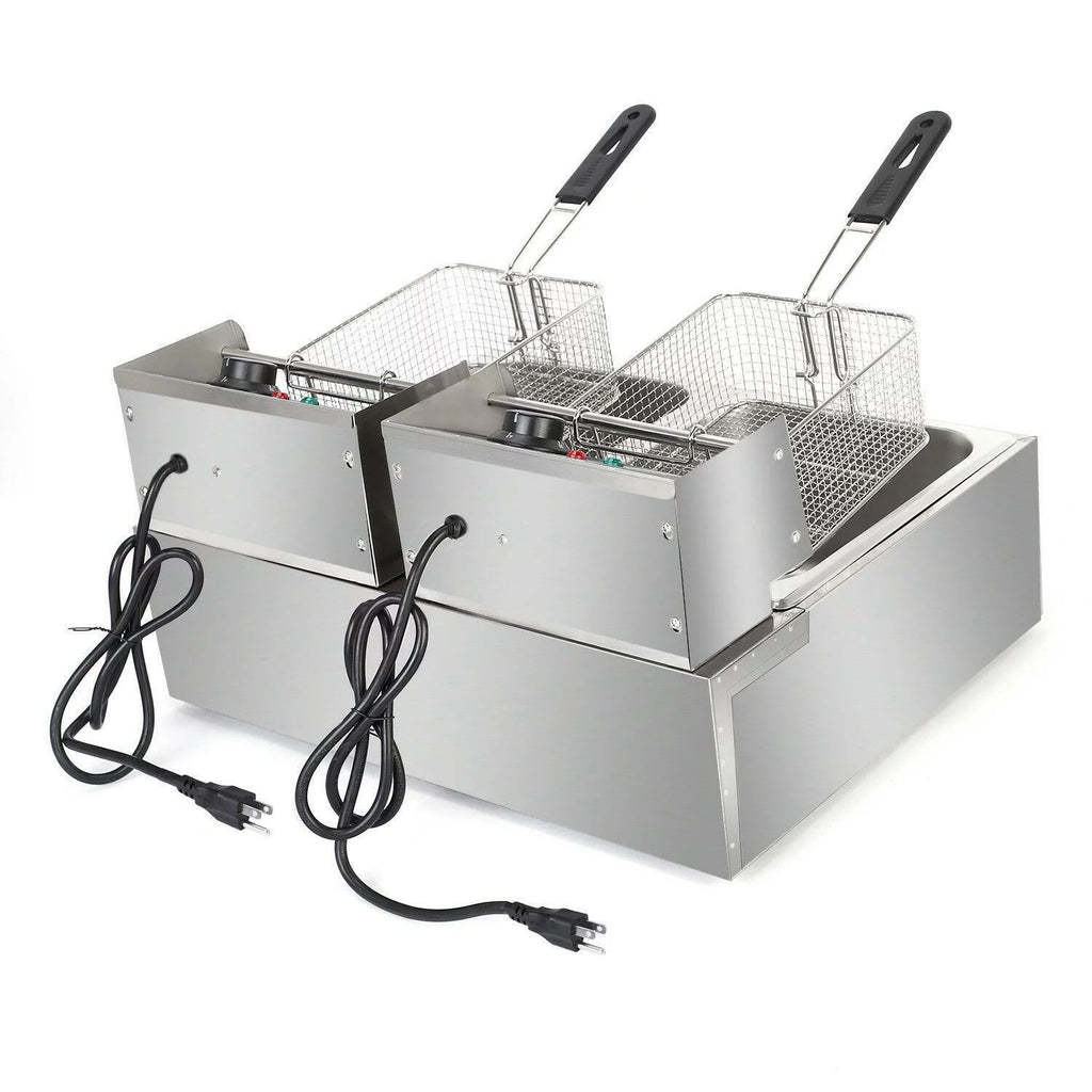 5000W 12L Stainless Steel Electric Deep Fryer with 2 Fry Baskets Z54250