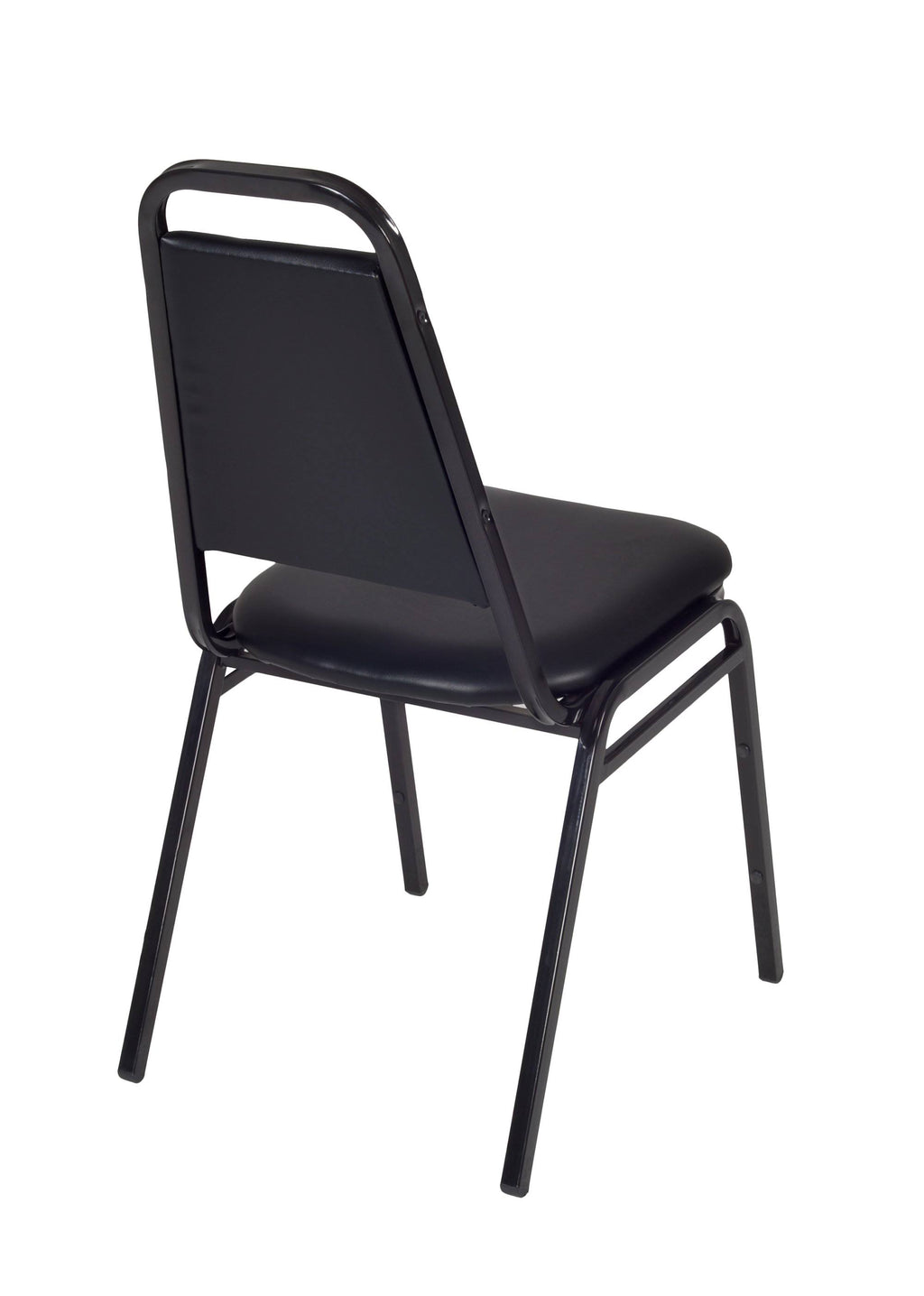 Maple Square Breakroom Table & 4 Black Stack Chairs I87282