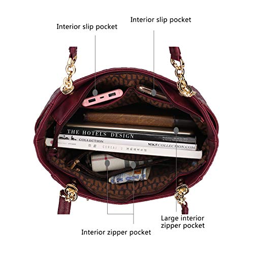 Vegan Leather Shoulder Bag Tote Bag Purse Set O1651