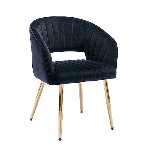 Velvet Upholstered Swivel Desk Chair with Gold Base D95966