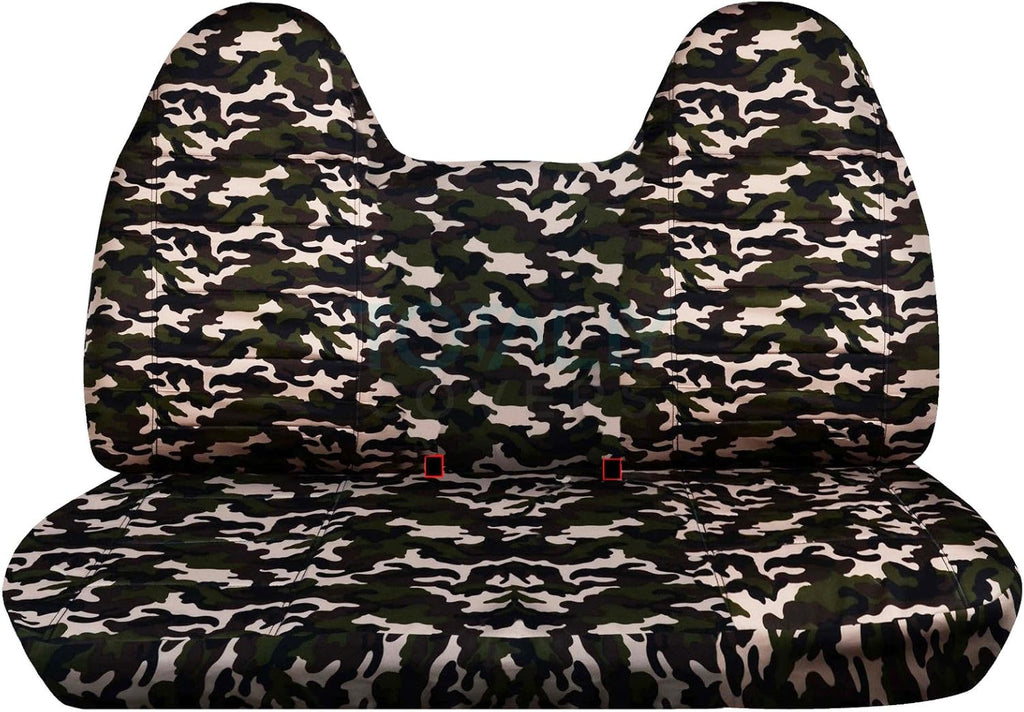 Gray Camouflage Front Solid Bench Truck Seat Covers Z5660