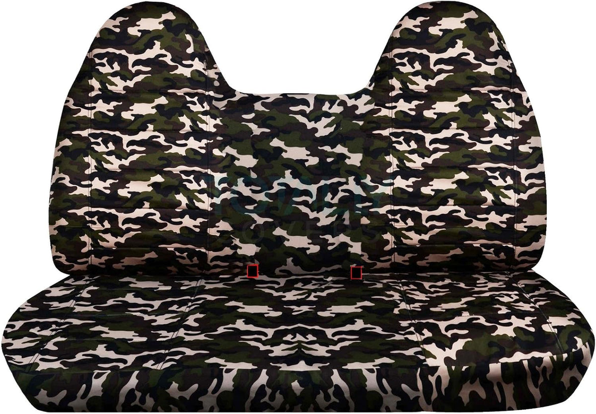 Gray Camouflage Front Solid Bench Truck Seat Covers Z5660