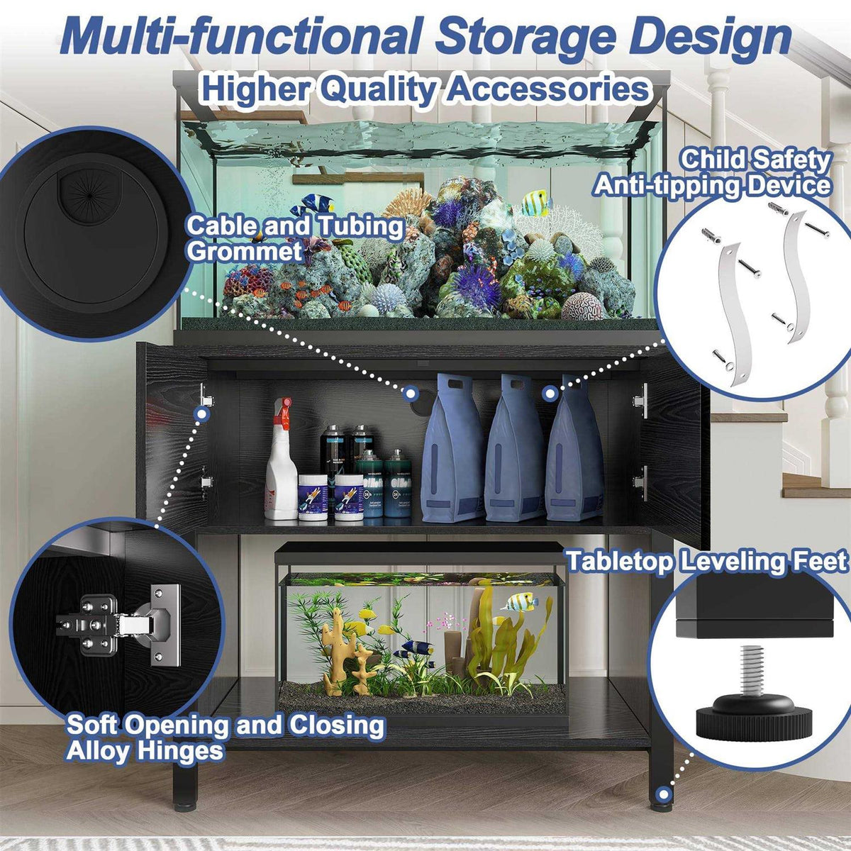 40-50 Gallon Aquarium Stand with Cabinet J403716