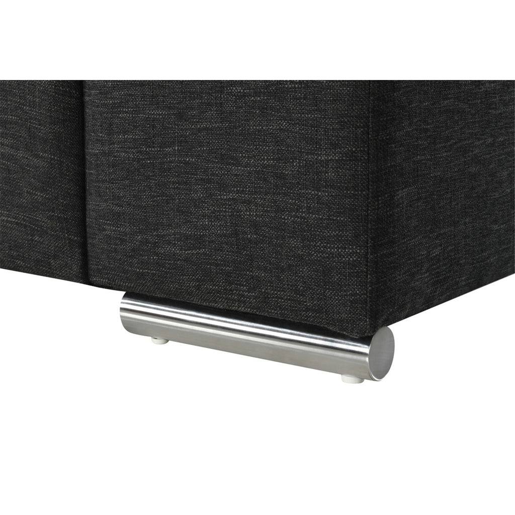 Black Linen Fabric Loveseat F4300