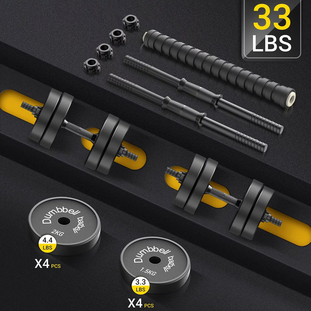 Adjustable Dumbbell Barbell 2 in 1, 22lbs B668268