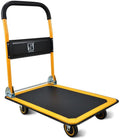 Yellow Foldable Push Cart Dolly with 360 Degree Swivel Wheels R80621