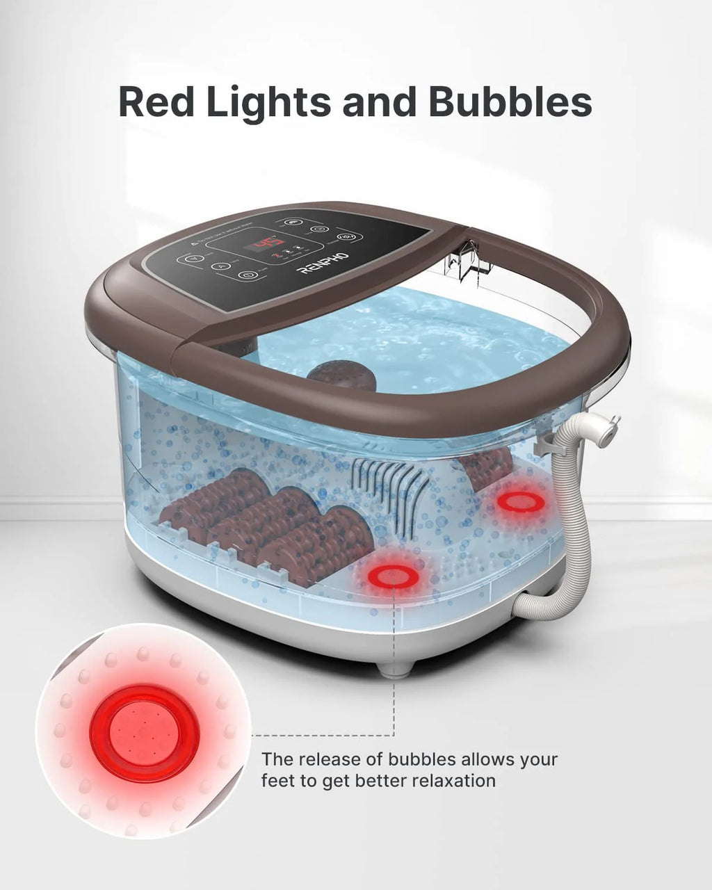 Foot Spa Bath Massager with Heat Bubbles Massage & Jets A486
