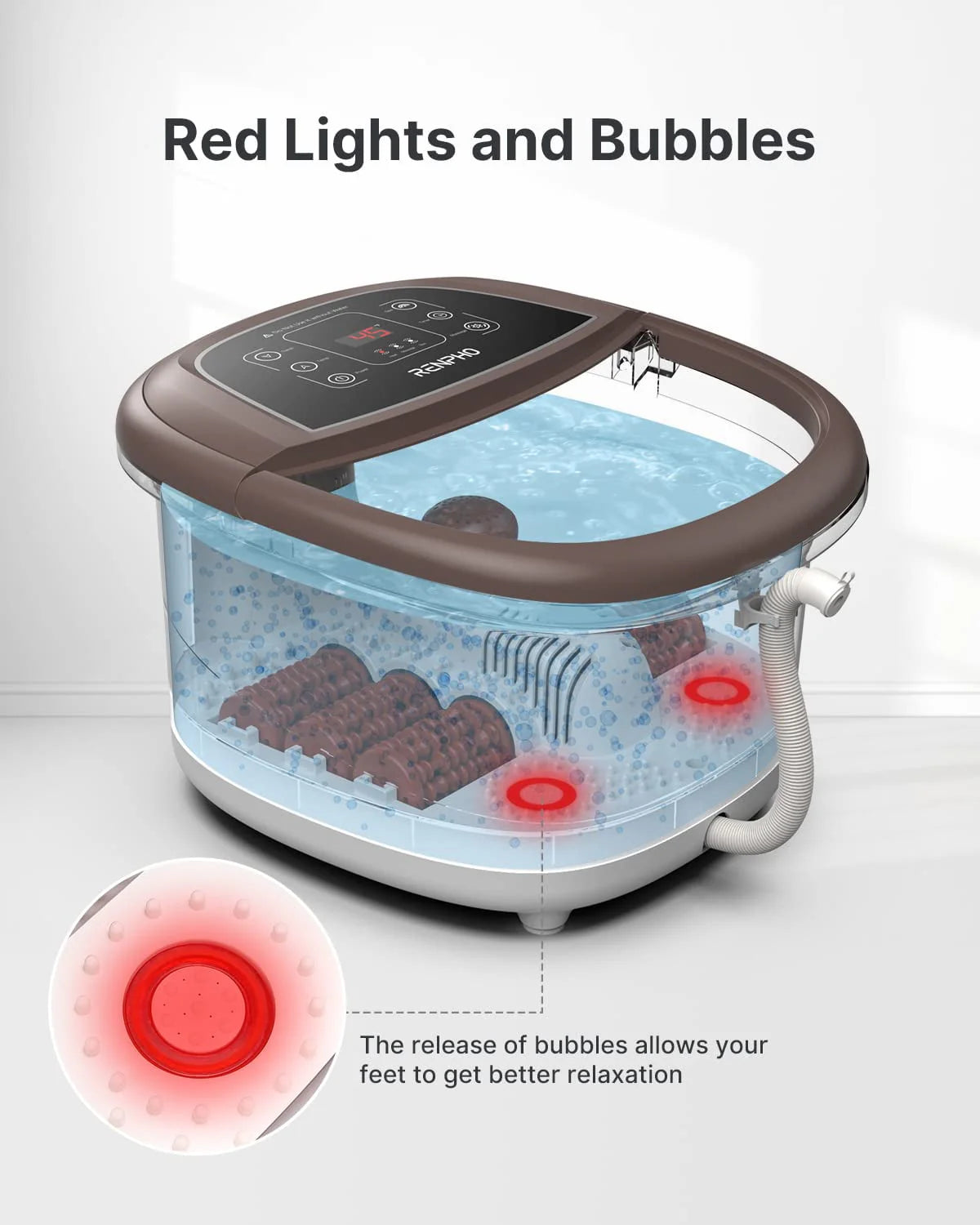 Foot Spa Bath Massager with Heat Bubbles Massage & Jets A486
