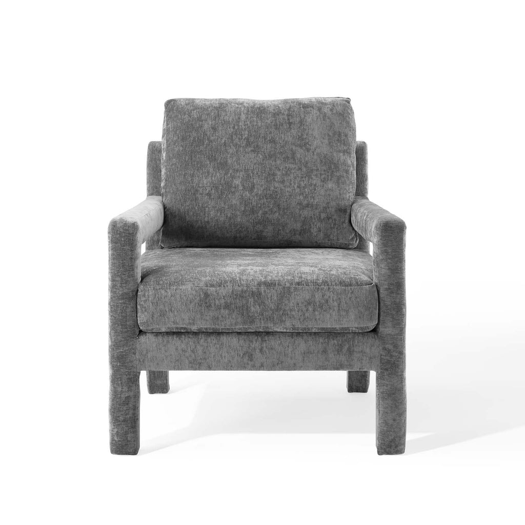 Gray Crushed Velvet Armchair L59421