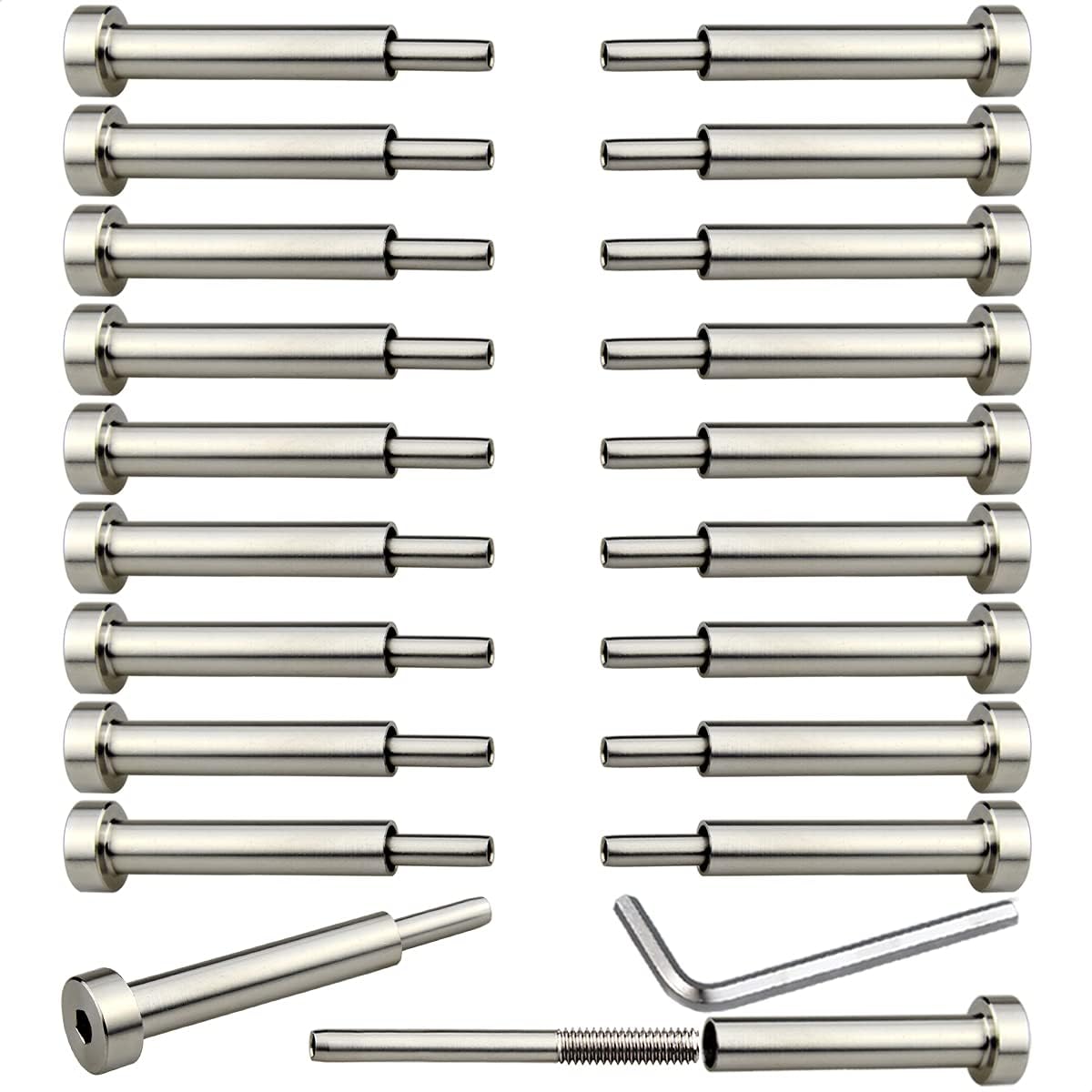 20 Pcs 1/8 Invisible Turnbuckle Kit, T316 Stainless Steel Cable Railing Hardware Kit B503