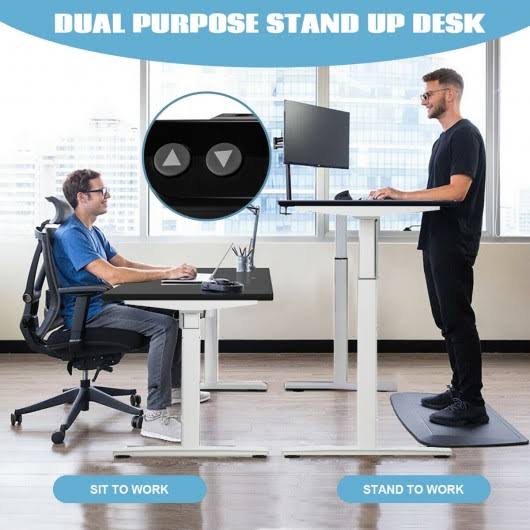Adjustable Electric Stand Up Desk Frame White O519836