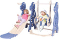 Toddler Slide and Swing Set, 4 in 1 Kids Play Set, 53” Slide, Activity Center with Basketball Hoop S330949