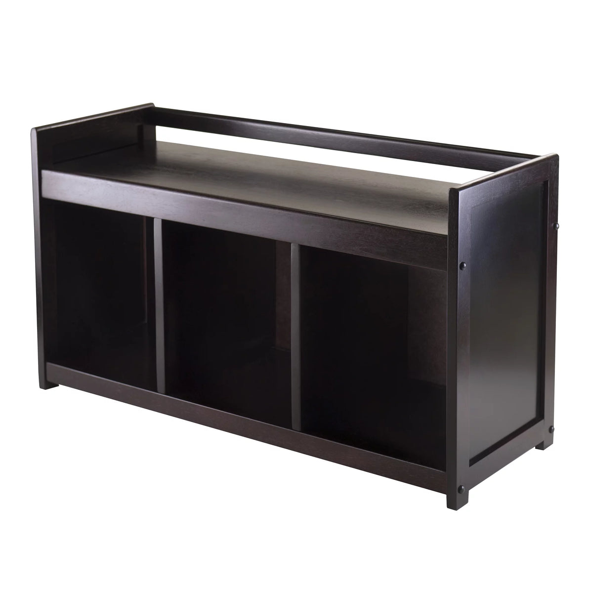4-Pc Storage Bench & 3 Black Fabric Baskets J6811