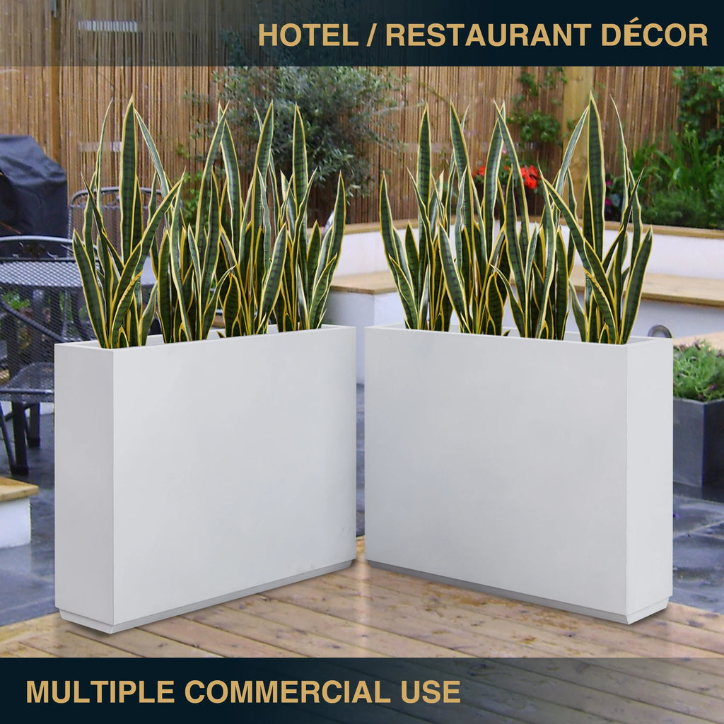 White Metal Planter Box T96058
