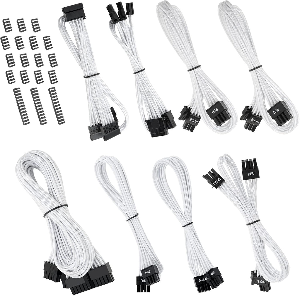 Mod White Sleeved Modular PSU Cable Set G6761