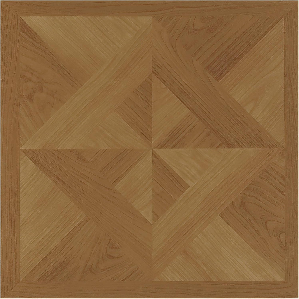 Light Oak Diamond Parquet Pattern 20 Tiles 12" x 12" Self Adhesive Vinyl Floor Tiles C60883