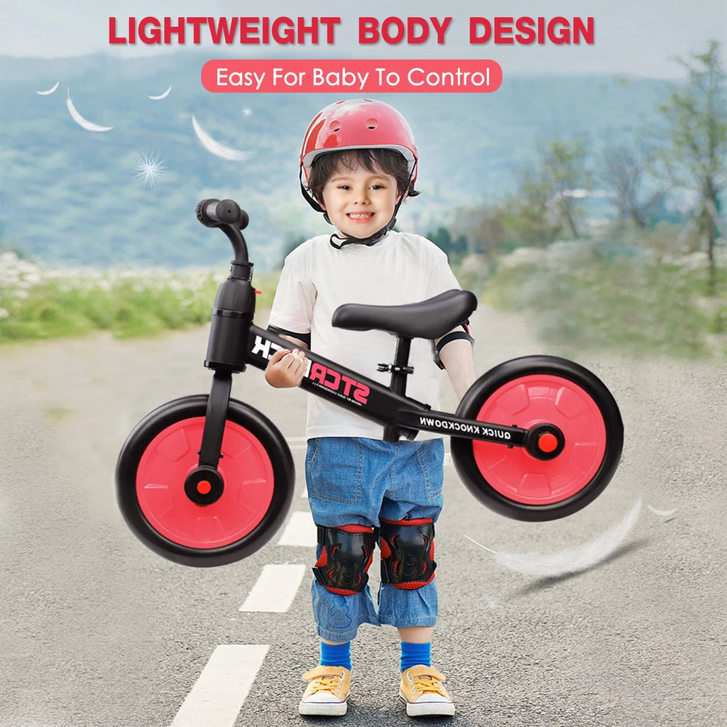 4 in 1 Toddlers Balance Bike with Pedals and Training Wheels X79593