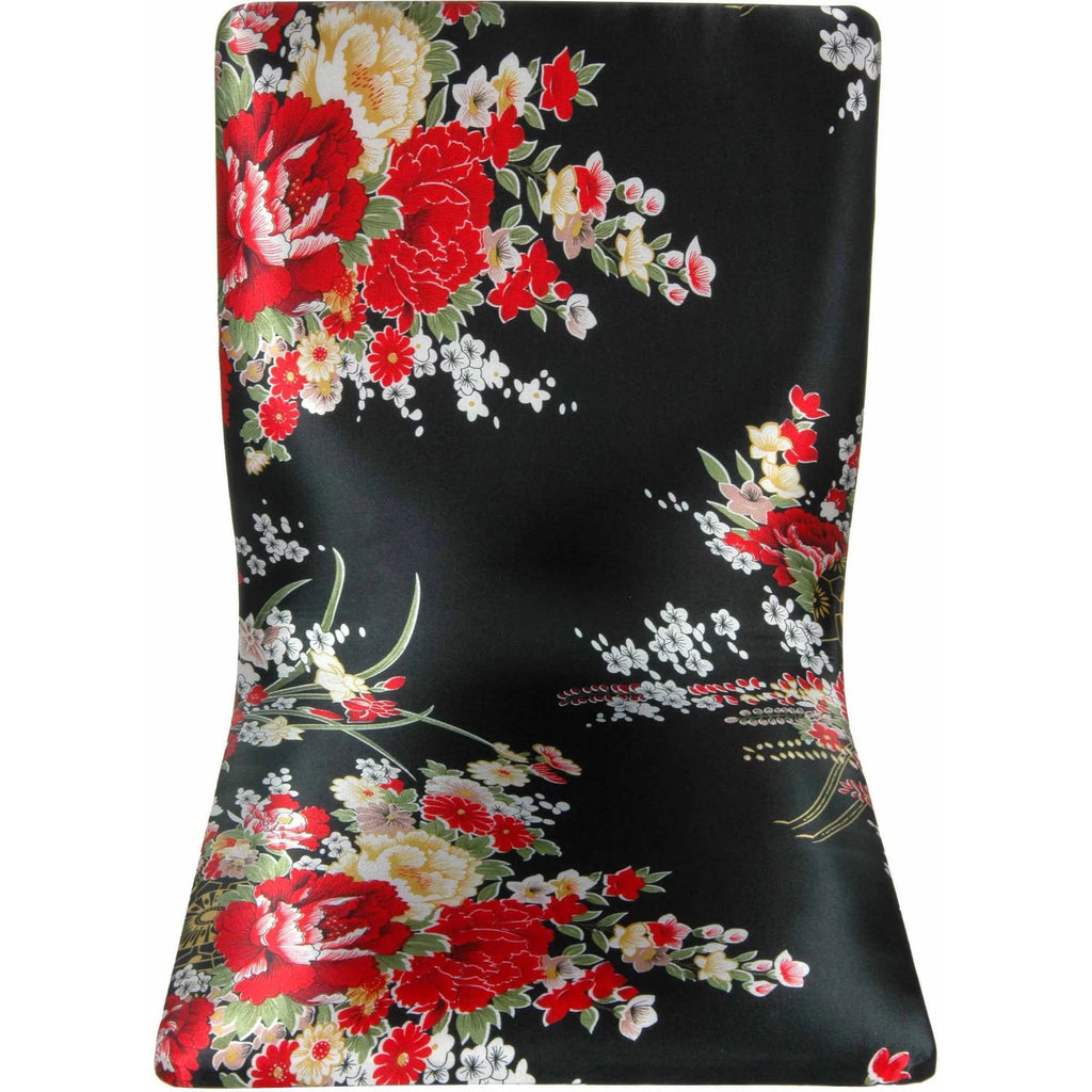 Black & Red Hibiscus Meditation Backrest Chair R16501