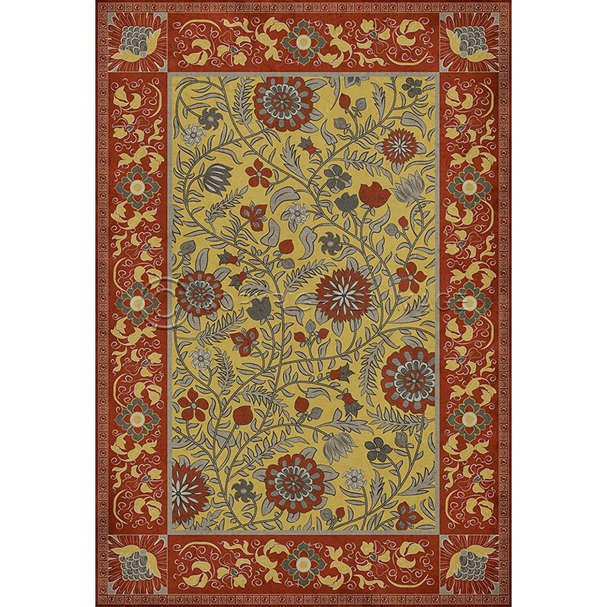 Red Yellow Square Vinyl Quilt L5135