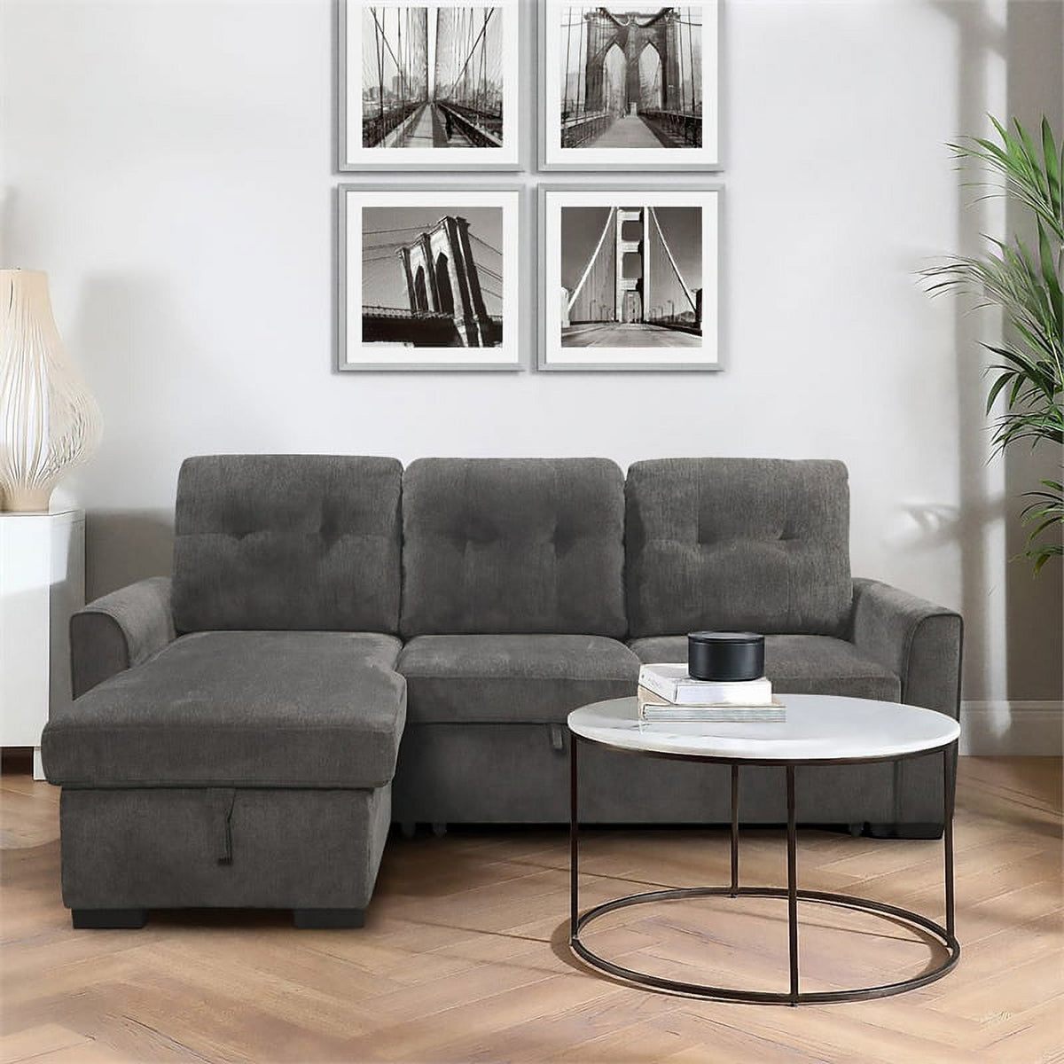 Dark Gray Reversible Sectional E995