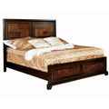 Queen Size Wooden Parquet Design Bed Brown G203374