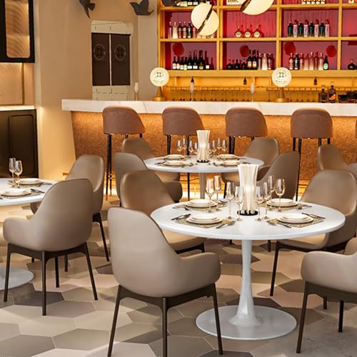 42 Inch Round Dining Table with Metal Pedestal Base C63800